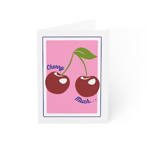 Wenskaarten met kersenthema voor alle gelegenheden, verjaardagskaarten, bedankbriefjes, liefdeskaarten, set van 1, 10, 30 of 50