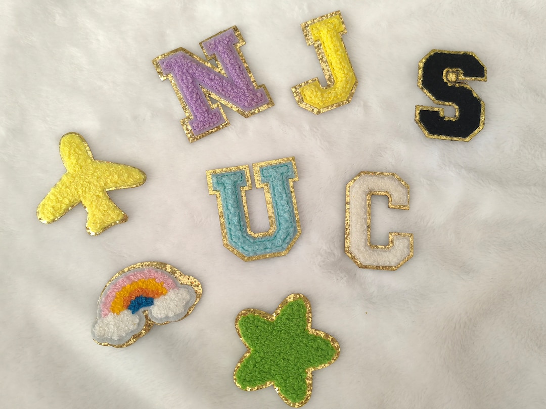 Chenille Letters Adhesive Patches Chenille Letter Patch Bulk Etsy