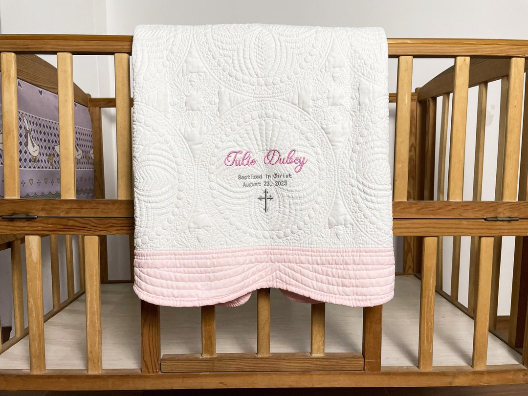 Personalized Baptism Blanket Baptism Gift Christening Gift Baptized in