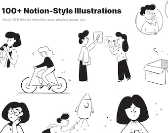 Notioly - A collection of 100+ SVG Notion illustrations and avatars