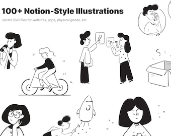 Notioly - Une collection de plus de 100 illustrations et avatars SVG Notion