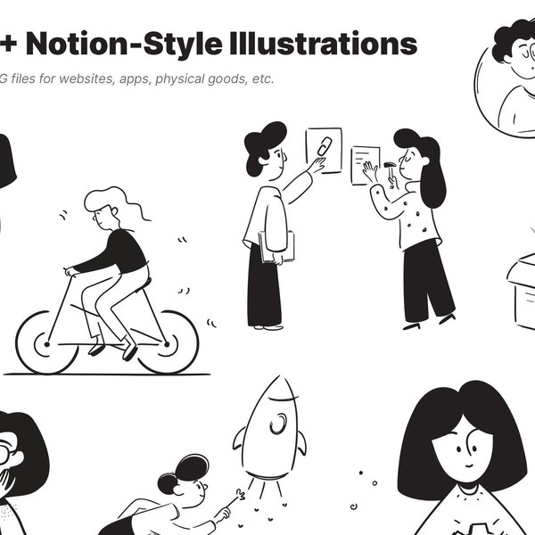 Notioly - A collection of 100+ SVG Notion illustrations and avatars