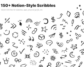 Notion icons, scribbles, doodles, sketches, illustrations - Available in SVG/PNG