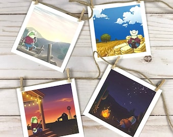 Frog Cowboy Mini Prints | 4x4 | Bean the Cowboy Frog Mini Prints | Sky Series