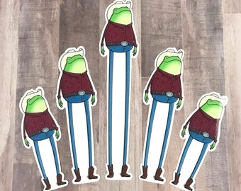 Marcador de rana vaquera: Ilustración de la rana Long Leg Bean