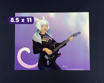 Impresión de guitarra Y'shtola / 8.5x11 / FFXIV / FF14