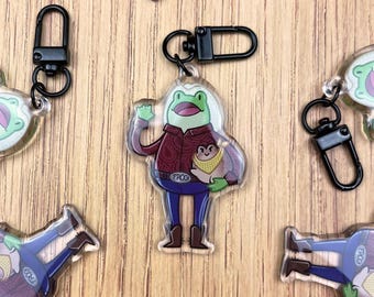 Llavero de las ranas vaqueras Bean y Pinto / Dije acrílico de 2,5"