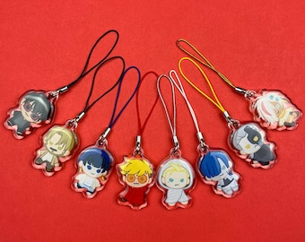 Llavero Tiny Trigun Stampede: colgante acrílico para teléfono de 1,5 pulgadas