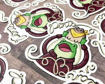 Pegatina de mejores amigos de la rana Pinto y Bean: pegatina laminada mate de 3 pulgadas