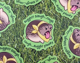 Pegatina de Bleugh de la rana Pinto: pegatina laminada mate de 3 pulgadas