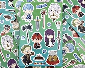 Hoja de pegatinas Tiny Frieren / 4x6 / Sousou no Frieren