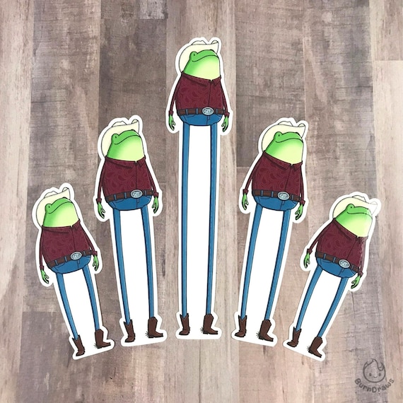 Frog Cowboy Bookmark: Long Leg Bean the Frog Illustration