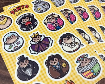 Hoja de pegatinas de Pinto disfrazado / 4x6 / Pinto, la rana de la lluvia del desierto