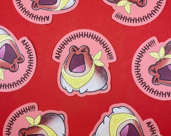 Pegatina de la rana Pinto Ahhhhh: pegatina laminada mate de 3 pulgadas