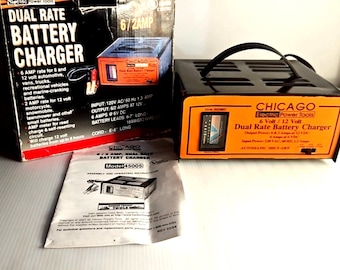 vintage Chicago Electric Power Tools 6V/12V 6 Amp Battery Charger Item 45005
