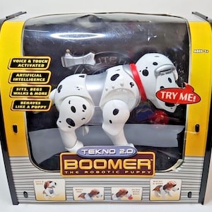 Tekno Vintage Robotic Puppy Dog Toy Voice Activated With Ball Guessing Game Etsy
