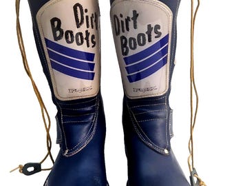 Fireman Boots | Vintage 1960s Leather Boots | Black Biker Moto