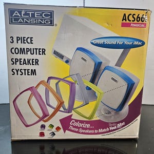 Vintage Altec lansing speakers iMac PC compatible ,vintage speakers, vintage iMac speakers