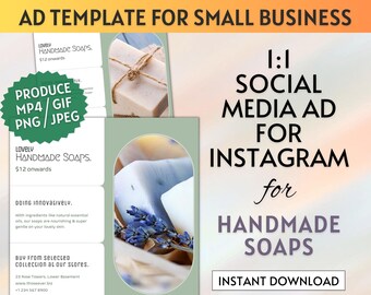 Social Media Instagram Ads for Handmade Soaps for Gifts | Bespoke PPT Template | Animated Ad for Instagram | Handmade Soap Gift Template