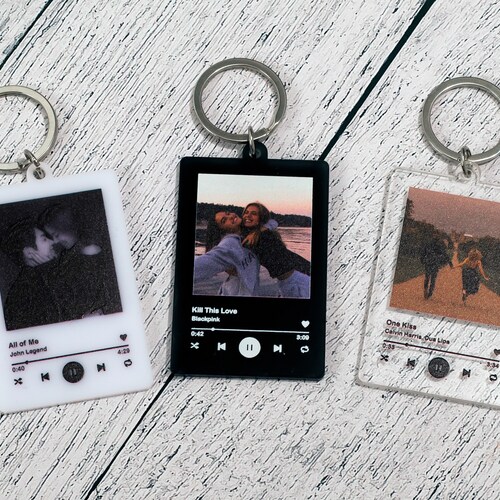 Personalized Song Keychain Album Spotify Keychain Photo Etsy