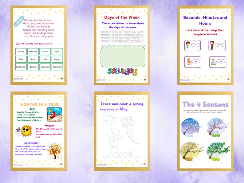 70 Printable Learning Time, Days and Months image 3