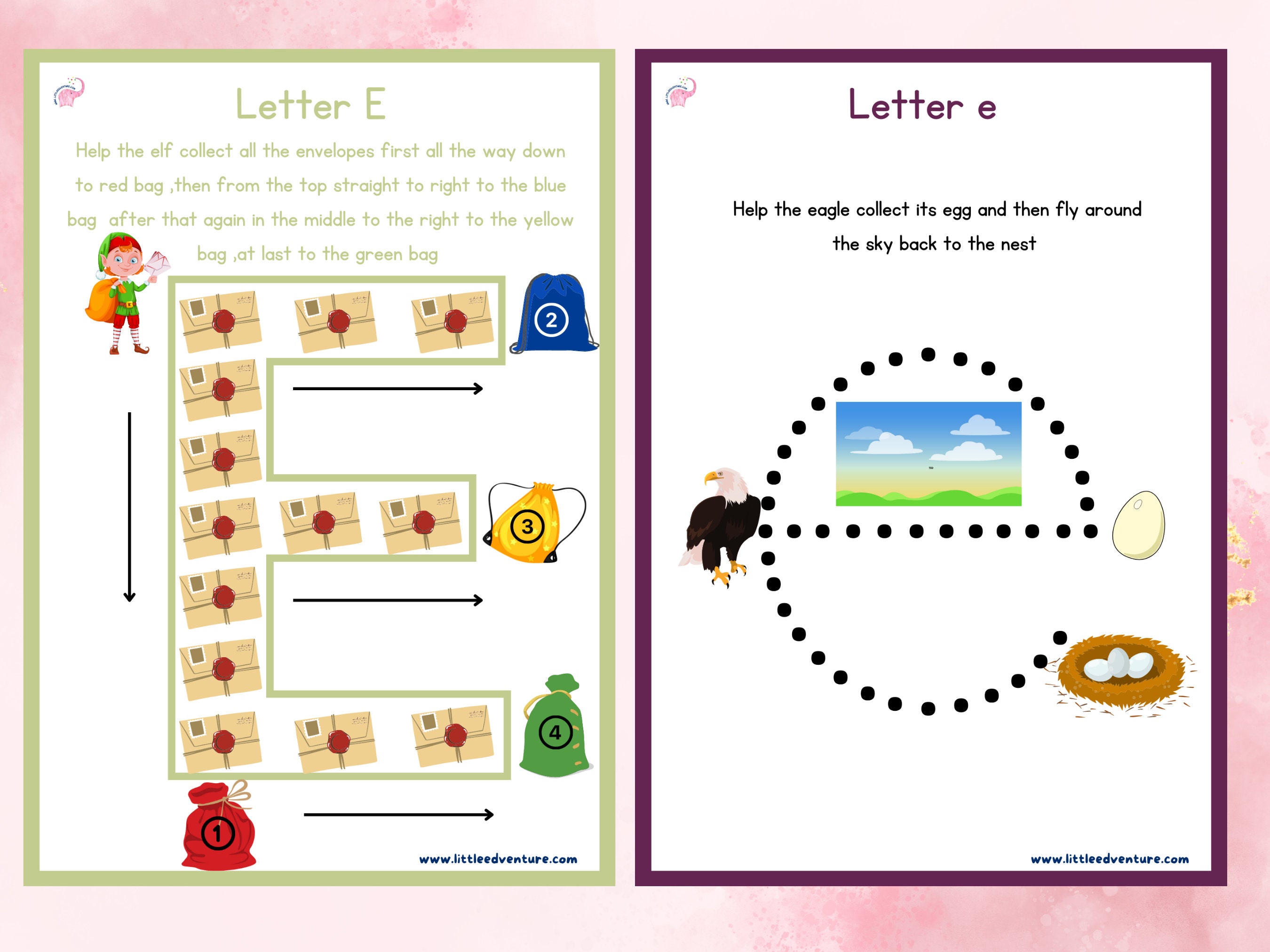 Alphabet Activities Letter Ee Printable - Etsy