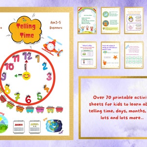 70 Printable Learning Time, Days and Months image 1