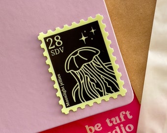 Glow-in-the-Dark Moonlight Jellies | Stardew Valley Stamp Sticker | 2.5" Vinyl Stickers for Laptop, Water bottle, Notebook