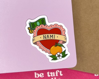 I Heart Nami | OP Sticker | 2.5" Vinyl Stickers for Laptop, Water bottle, Notebook