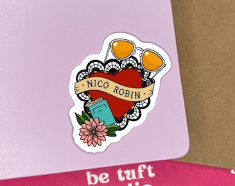 I Heart Nico Robin | OP Sticker | 2.5" Vinyl Stickers for Laptop, Water bottle, Notebook