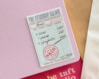 The Stardrop Saloon Receipt| Stardew Valley Sticker | 2.5" Vinyl Stickers for Laptop, Water bottle, Notebook