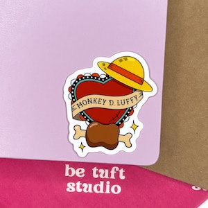 I Heart Luffy | OP Sticker | 2.5&quot; Vinyl Stickers for Laptop, Water bottle, Notebook