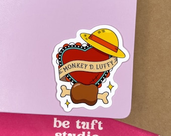I Heart Luffy | OP Sticker | 2.5" Vinyl Stickers for Laptop, Water bottle, Notebook