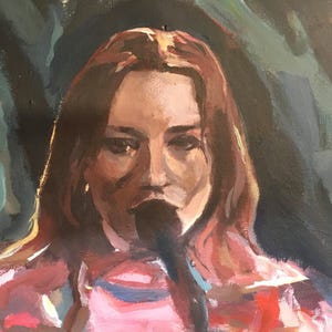 Original Painting of Tori Amos pink Jumper.