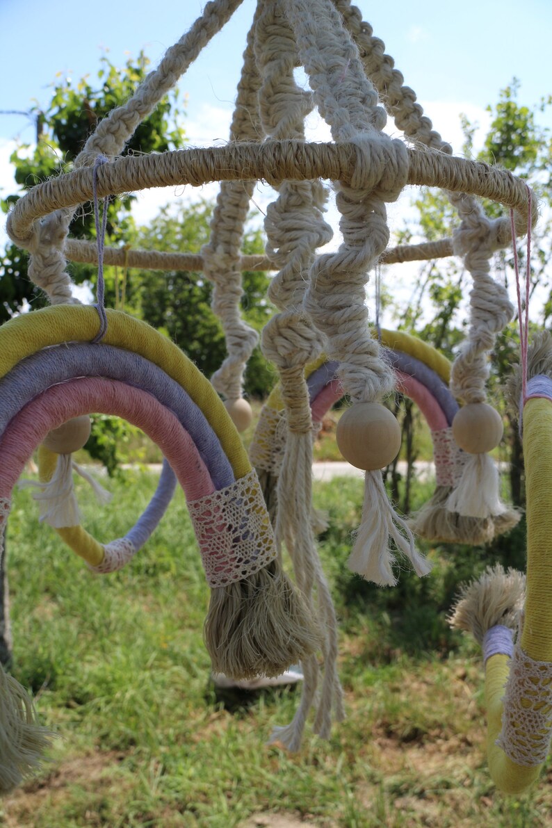 Decoration Macramé Craft Mobile Suspension bed child Mood 2 image 5