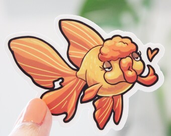 ファンテイル金魚ステッカー：耐候性ビニールデカール