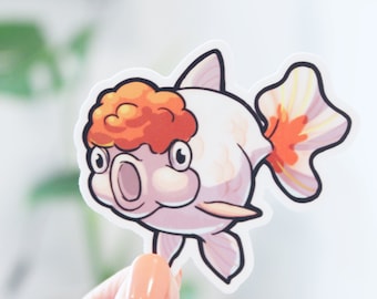 Oranda Goldfish Sticker: Waterproof Vinyl Decal