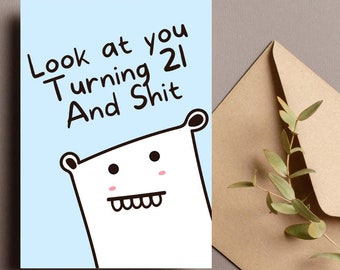 Unique 21st Birthday Gifts For Him, 21st Birthday Gifts For Guys, 21st Birthday Gift Ideas- Funny Printable Birthday Cards
