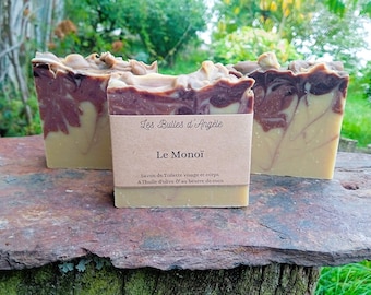 Le Monoï-Sapone artigianale-Viso e corpo-profumo delle isole-olio d'oliva biologico-cocco-benessere-fatto a mano