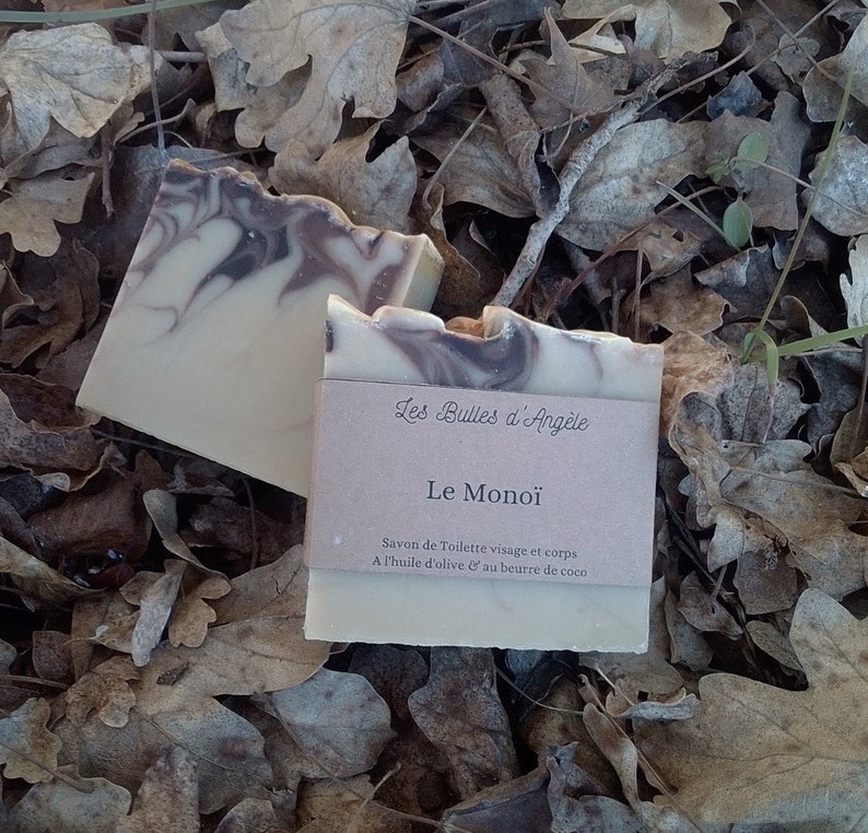 Le Monoï-Savon artisanal-Visage et corps-parfum des îles-huile d'olive biologique-coco-bien être-fait main image 3