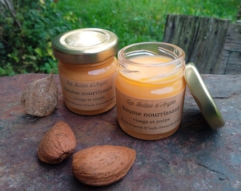 Nourishing face and body balm, with Shea butter and organic sweet almond oil. Dry and sensitive skin. Without perfume.
