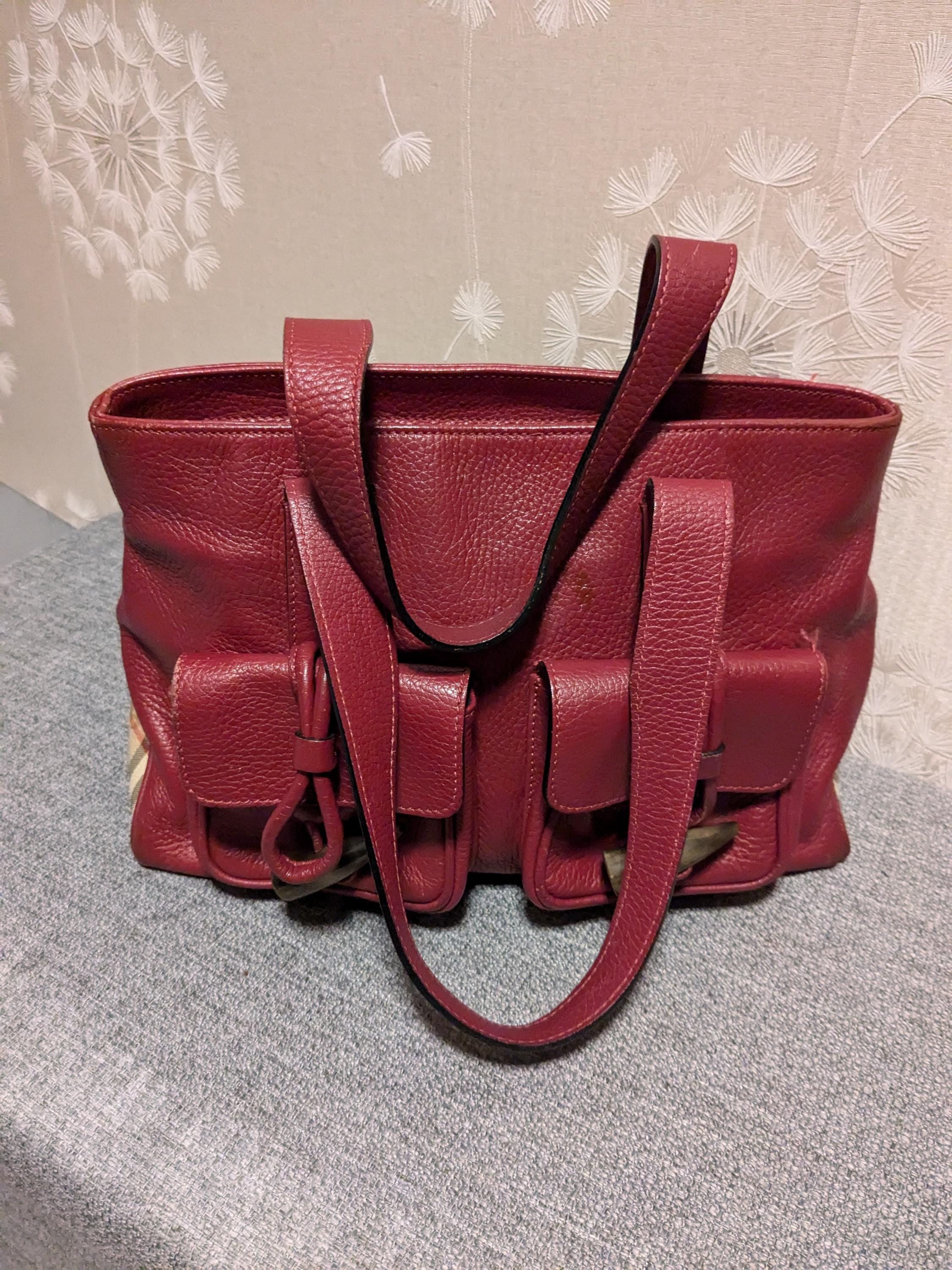Burberry Red Leather Horn Toggle Tote Bag Beige - Etsy