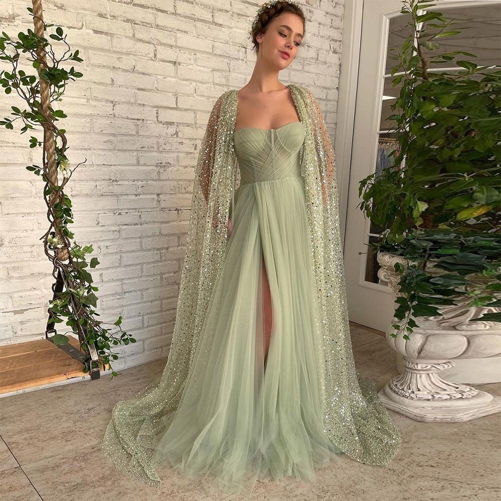 Sage Green Evening Dress A Line Sweetheart Off Shoulder Tulle Bow sage-green-evening-dress-a-line-sweetheart-off-shoulder-tulle-bow