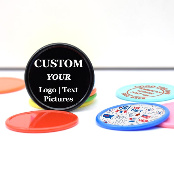 200 Custom Photo Plastic Poker Chips, DIY Print Your Personalized Text and Logo, Poker Card Game Chips Bulk, Company Advertise, Party Gifts