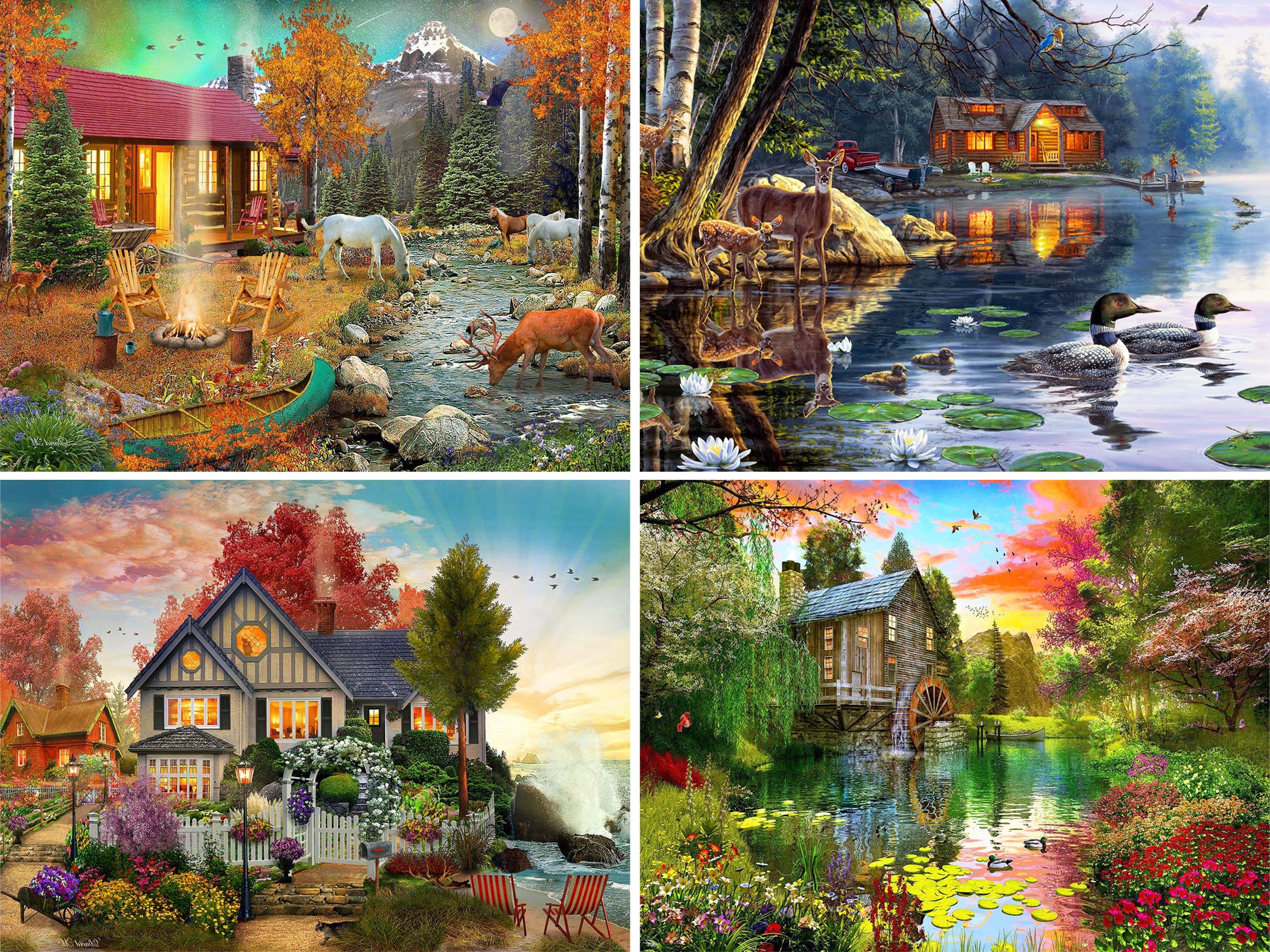5D Landscape Diamond Painting Kit Lake Cabin Diamond Art Full Etsy