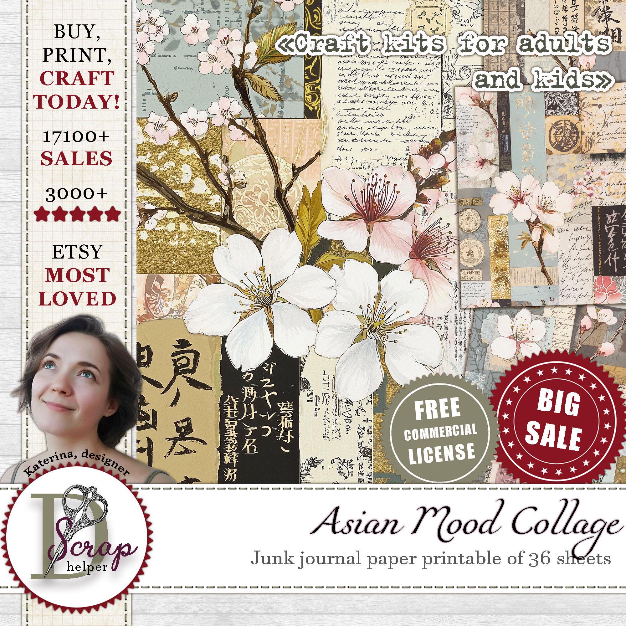 Japanese Collage Papers Download 36 Sheets Asian Culture Art Japan