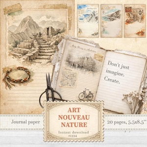 World traveler journal pages for diary, memory keeping and itinerary planning | Digital download | 1334