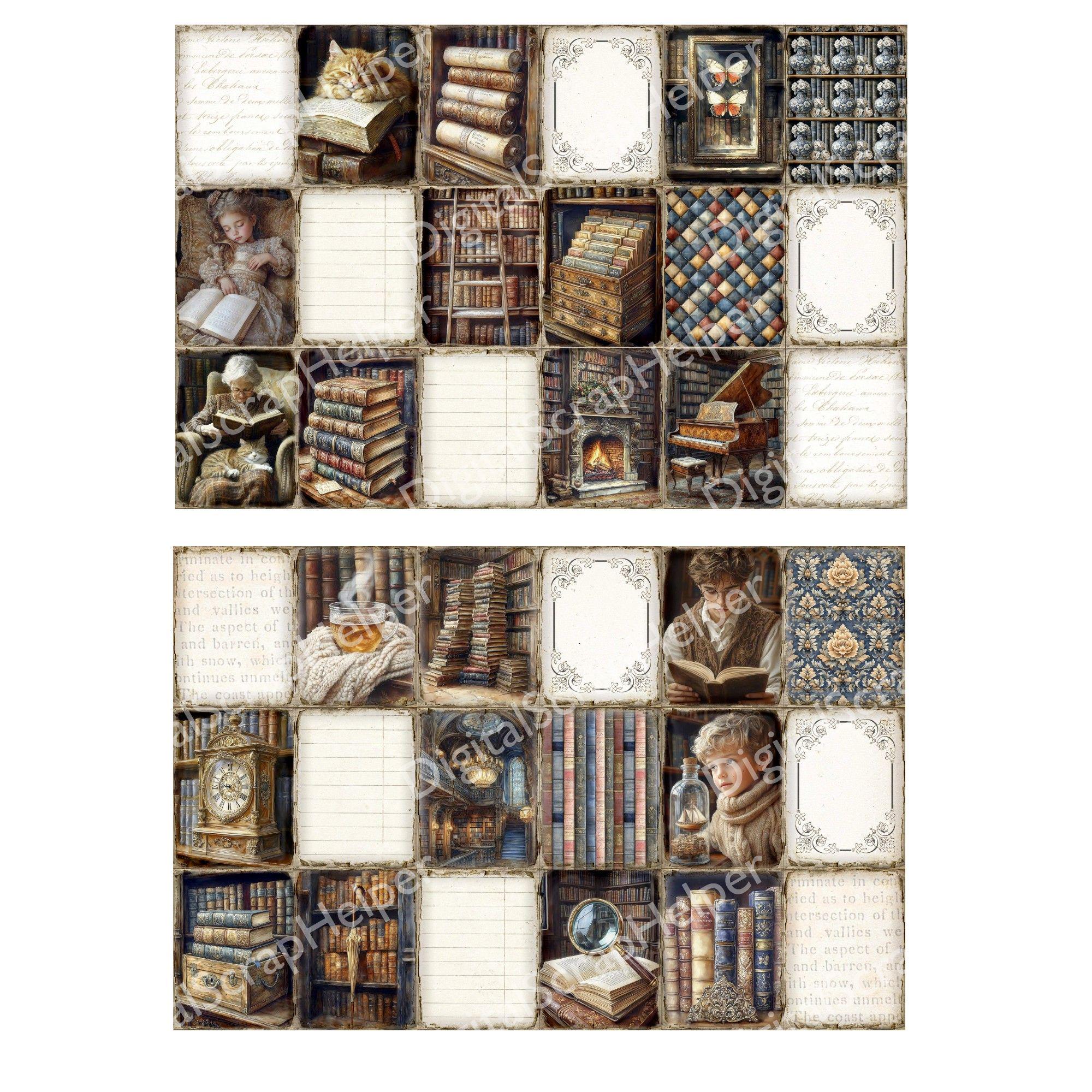 Antique Mini Books Digital Set Printable Dollhouse Library Book Vintage ...