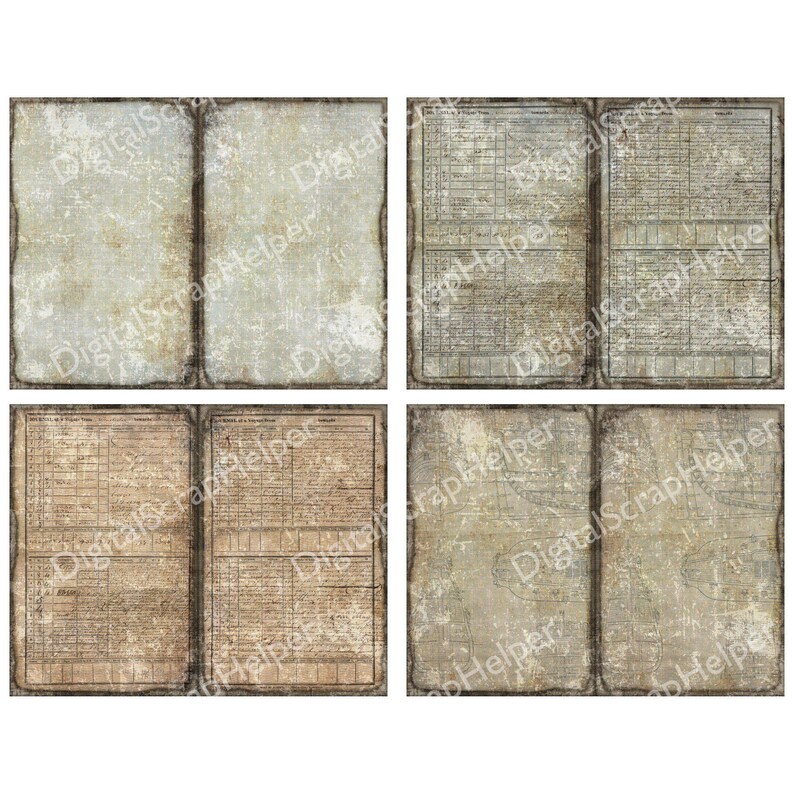 Vintage nautical junk journal background pages for sea theme scrapbooking | Digital download | 060 image 9
