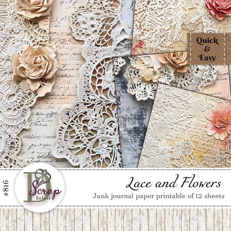 Antique Lace Background Papers for Victorian Scrapbooking Collages and ...